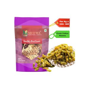 MEEWA Premium Yellow Raisins, Fresh and Tasty Kishmish, 1 Kg