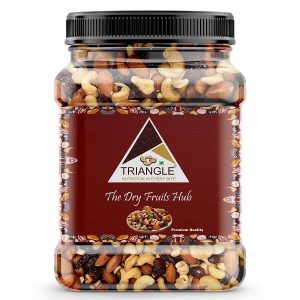 TRIANGLE - NUTRITION IN EVERY BITE Panchmeva Dry Fruits Mix NO SEEDS Only Dry Fruits Almonds, Cashews, Dates, Black Currant, Green Raisins, Pistachios, Walnuts, Dry Dates, Dried Berries (1kg)